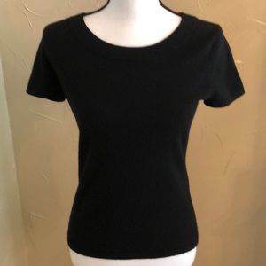 Prive black cashmere short-sleeved sweater, size S